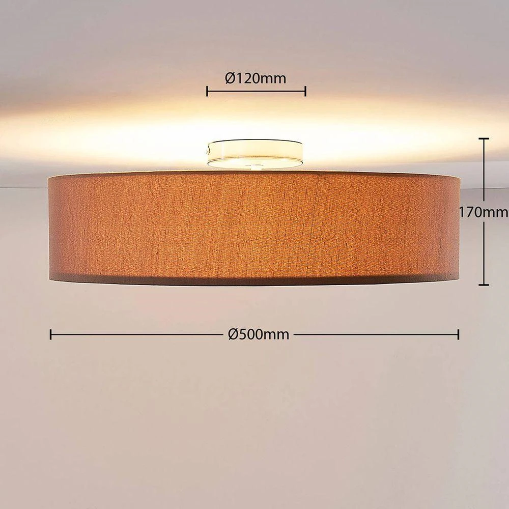 Sebatin Lámpara De Techo Ø50 Brown/White/Nickel - Lindby 3 Sebatin Lámpara De Techo Ø50 Brown/White/Nickel - Lindby - Imagen 3