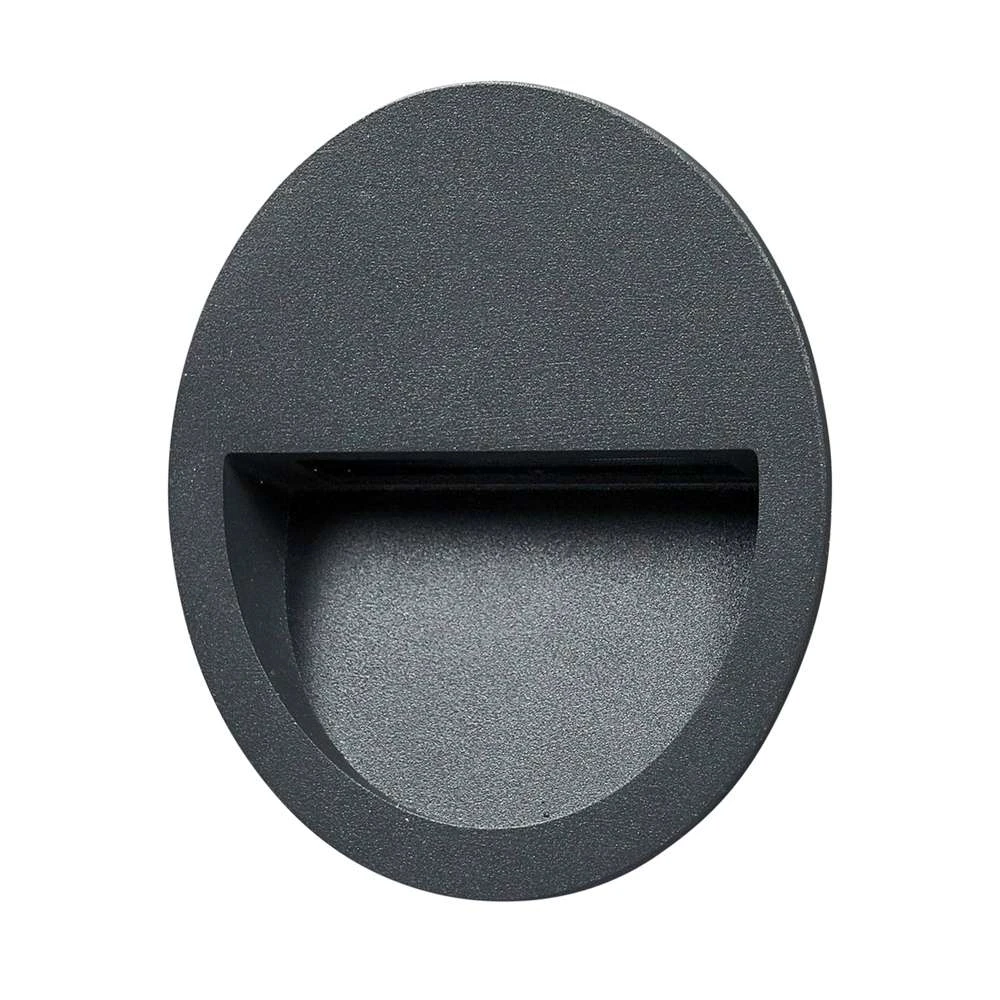 Loya Round Exterior Luz De Pared Empotrada Dark Grey - Lucande 1 Loya Round Exterior Luz De Pared Empotrada Dark Grey - Lucande