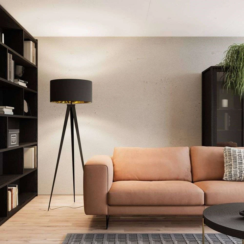 Benik Lámpara De Pie Black/Gold - Lindby 2 Benik Lámpara De Pie Black/Gold - Lindby - Imagen 2