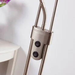 Felicia Lámpara De Pie Nickel/White - Lindby -Ofertas Flos Tienda 42510965325936