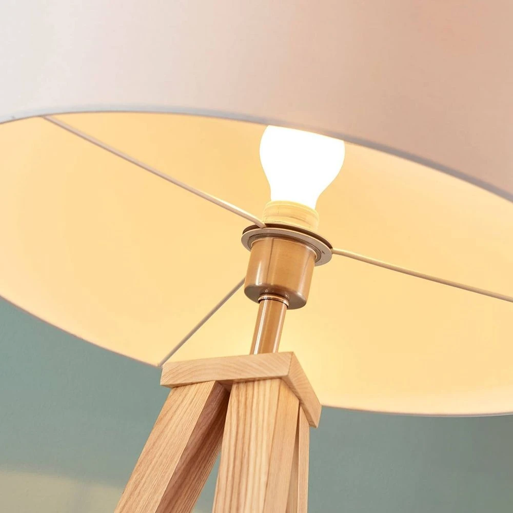 Mya Lámpara De Pie White/wood - Lindby 6 Mya Lámpara De Pie White/wood - Lindby - Imagen 6