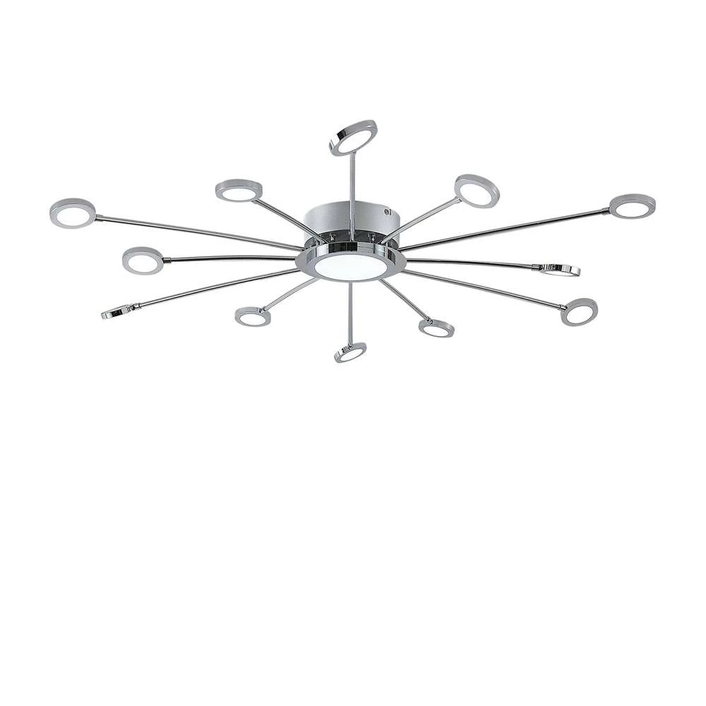 Meru Lámpara De Techo Ø100 Chrome/White - Lindby 1 Meru Lámpara De Techo Ø100 Chrome/White - Lindby