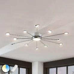 Meru Lámpara De Techo Ø100 Chrome/White - Lindby 9 Meru Lámpara De Techo Ø100 Chrome/White - Lindby -Ofertas Flos Tienda 42510965338664