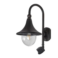 Daphne Aplique De Pared Exterior W/Sensor Antique Black - Lindby