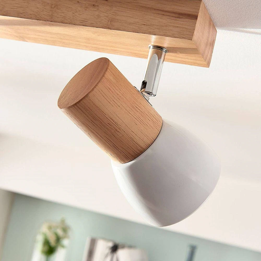 Thorin 2 Lámpara De Techo Wood/White - Lindby 6 Thorin 2 Lámpara De Techo Wood/White - Lindby - Imagen 6