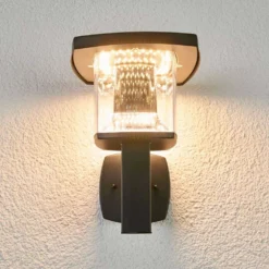 Askan Aplique De Pared Exterior Black/Clear - Lindby -Ofertas Flos Tienda 42510965402153