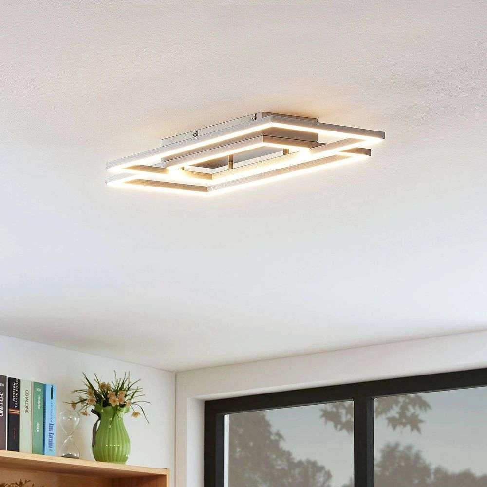 Quadra Lámpara De Techo Dim. S Steel/White - Lucande 3 Quadra Lámpara De Techo Dim. S Steel/White - Lucande - Imagen 3