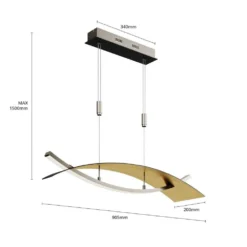 Marija Lámpara Colgante L90 Black/Gold - Lucande -Ofertas Flos Tienda 42510965536806