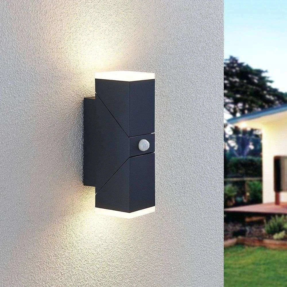 Sally Aplique De Pared Exterior W/Sensor Dark Grey/White - Lindby 3 Sally Aplique De Pared Exterior W/Sensor Dark Grey/White - Lindby - Imagen 3