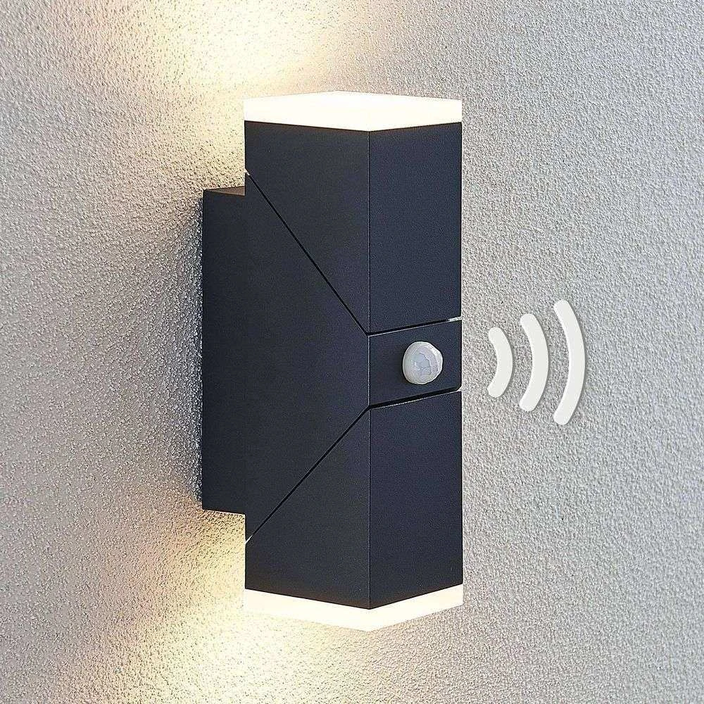 Sally Aplique De Pared Exterior W/Sensor Dark Grey/White - Lindby 4 Sally Aplique De Pared Exterior W/Sensor Dark Grey/White - Lindby - Imagen 4