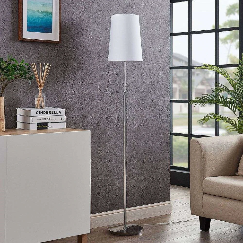 Pordis Lámpara De Pie Chrome/White - Lucande 2 Pordis Lámpara De Pie Chrome/White - Lucande - Imagen 2