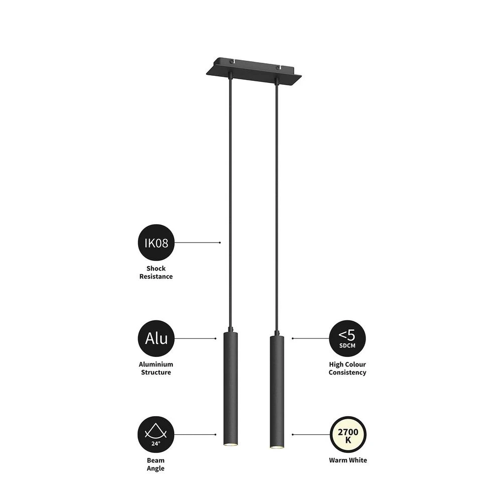 Franka 2 Lámpara Colgante Black - Arcchio 3 Franka 2 Lámpara Colgante Black - Arcchio - Imagen 3