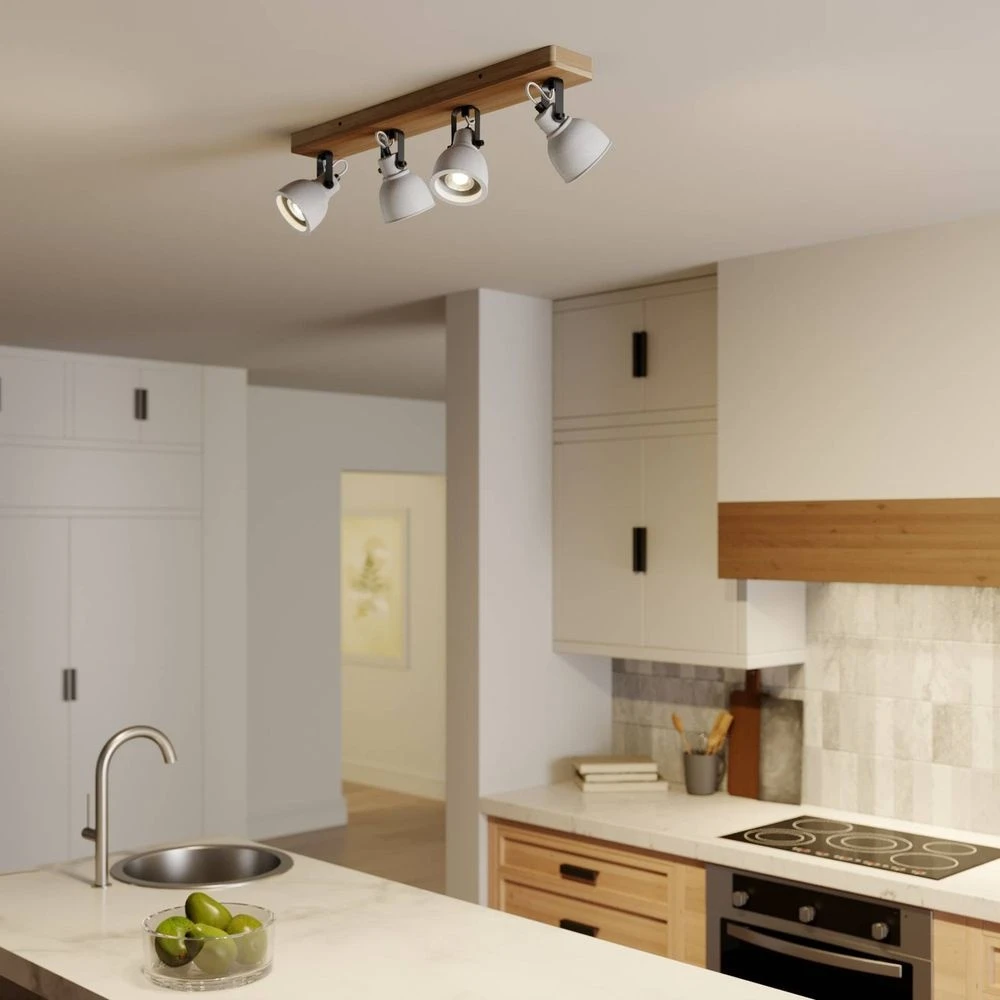 Mirka 4 Lámpara De Techo Grey/Dark Wood - Lindby 2 Mirka 4 Lámpara De Techo Grey/Dark Wood - Lindby - Imagen 2