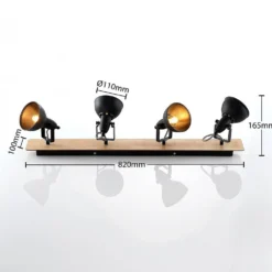 Aylis 4 Lámpara De Techo Black/Wood - Lindby 9 Aylis 4 Lámpara De Techo Black/Wood - Lindby -Ofertas Flos Tienda 42510965777614