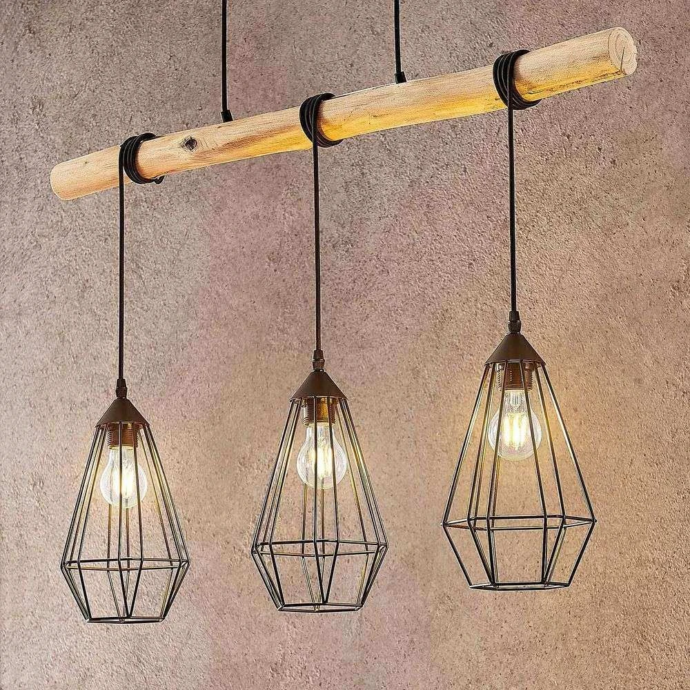Eldarion 3 Lámpara Colgante Black/Wood - Lindby 2 Eldarion 3 Lámpara Colgante Black/Wood - Lindby - Imagen 2