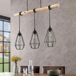 Eldarion 3 Lámpara Colgante Black/Wood - Lindby 8 Eldarion 3 Lámpara Colgante Black/Wood - Lindby -Ofertas Flos Tienda 42510965811263