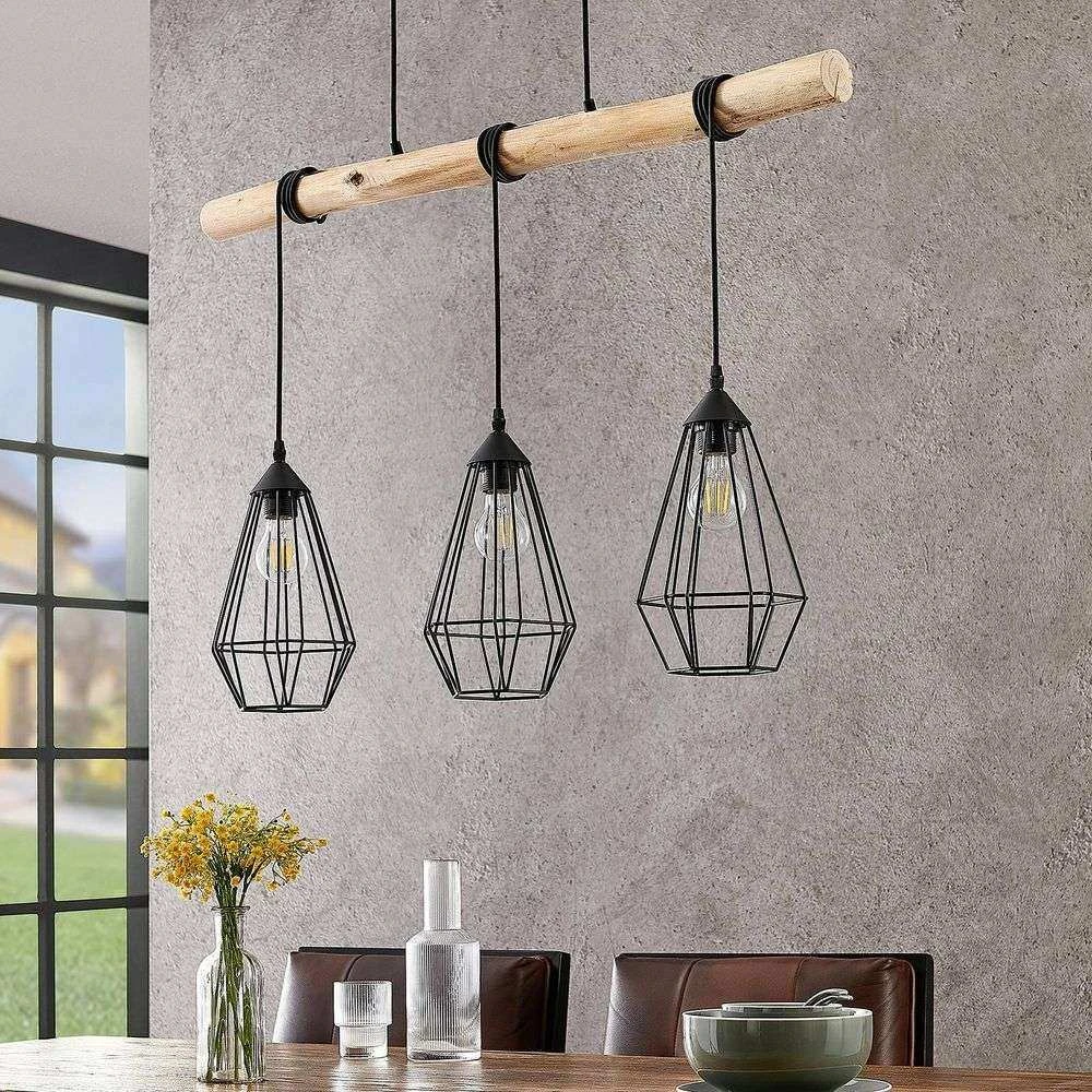 Eldarion 3 Lámpara Colgante Black/Wood - Lindby 3 Eldarion 3 Lámpara Colgante Black/Wood - Lindby - Imagen 3