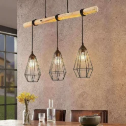 Eldarion 3 Lámpara Colgante Black/Wood - Lindby 9 Eldarion 3 Lámpara Colgante Black/Wood - Lindby -Ofertas Flos Tienda 42510965811264