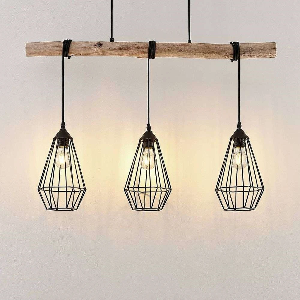 Eldarion 3 Lámpara Colgante Black/Wood - Lindby 5 Eldarion 3 Lámpara Colgante Black/Wood - Lindby - Imagen 5