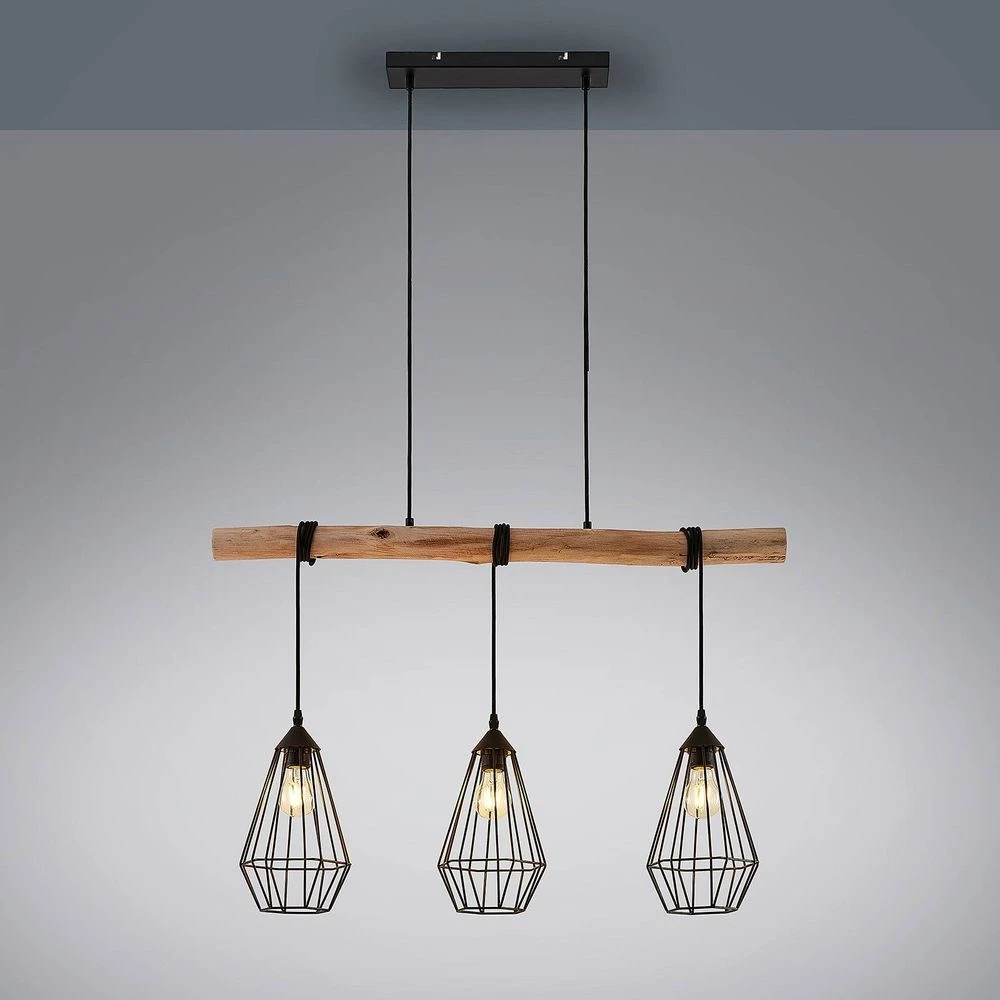 Eldarion 3 Lámpara Colgante Black/Wood - Lindby 6 Eldarion 3 Lámpara Colgante Black/Wood - Lindby - Imagen 6