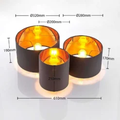 Laurenz Lámpara De Techo Grey/Gold - Lindby -Ofertas Flos Tienda 42510965851794