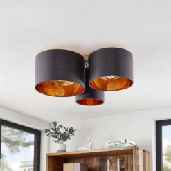 Laurenz Lámpara De Techo Grey/Gold - Lindby -Ofertas Flos Tienda 42510965851795