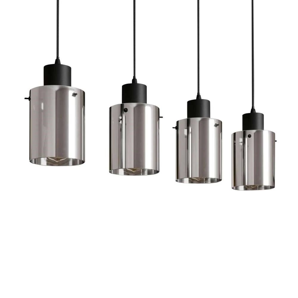 Kourtney Lámpara Colgante Black/Smoke - Lindby 1 Kourtney Lámpara Colgante Black/Smoke - Lindby