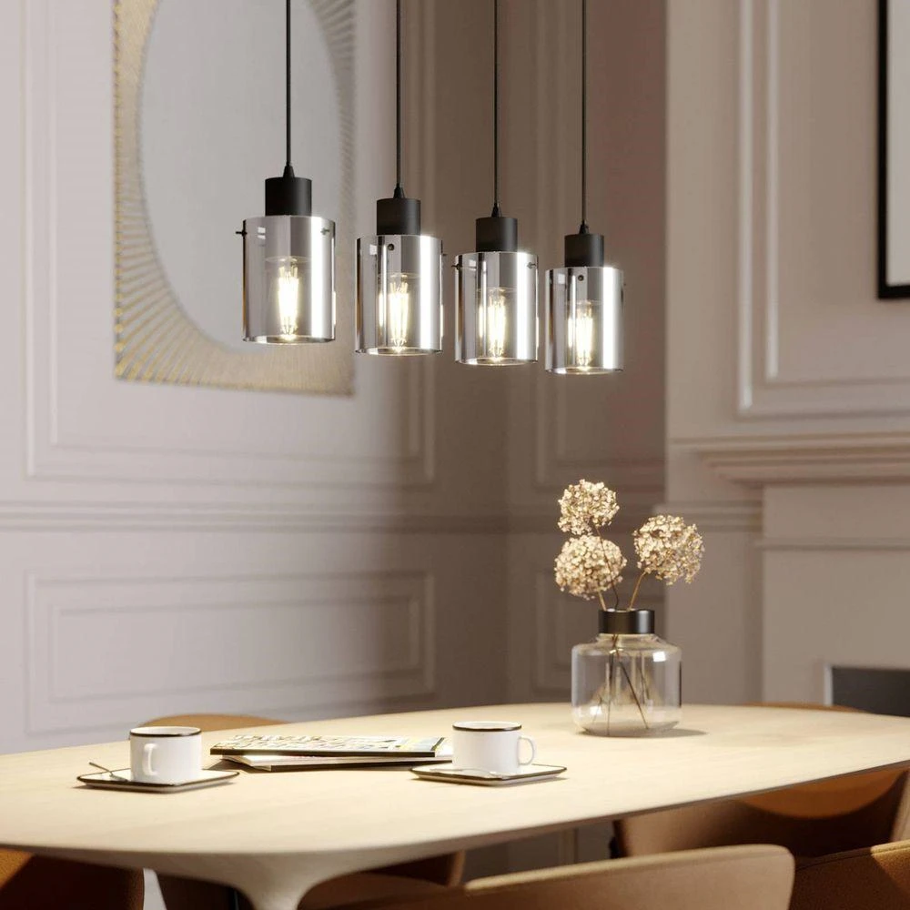 Kourtney Lámpara Colgante Black/Smoke - Lindby 2 Kourtney Lámpara Colgante Black/Smoke - Lindby - Imagen 2