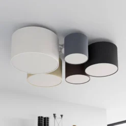 Laurenz 5 Lámpara De Techo Brown/Beige - Lindby 8 Laurenz 5 Lámpara De Techo Brown/Beige - Lindby -Ofertas Flos Tienda 42510965853603