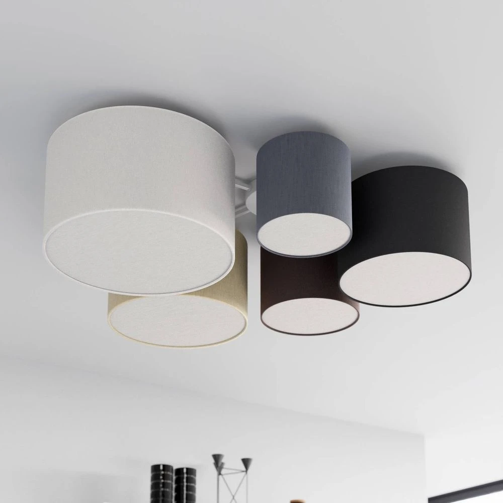 Laurenz 5 Lámpara De Techo Brown/Beige - Lindby 3 Laurenz 5 Lámpara De Techo Brown/Beige - Lindby - Imagen 3