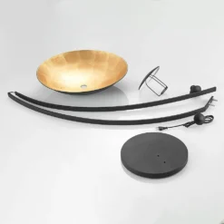 Emilienne Lámpara De Pie Black/Gold - Lindby -Ofertas Flos Tienda 42510965927716