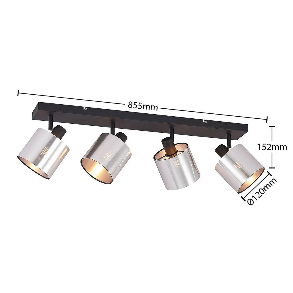 Joudy 4 Lámpara De Techo Alu/Black - Lindby 3 Joudy 4 Lámpara De Techo Alu/Black - Lindby - Imagen 3