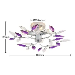 Nursah Lámpara De Techo Ø45 Chrome/Violett - Lindby -Ofertas Flos Tienda 42519117038943