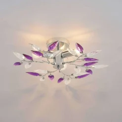 Nursah Lámpara De Techo Ø45 Chrome/Violett - Lindby -Ofertas Flos Tienda 42519117038944