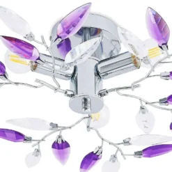 Nursah Lámpara De Techo Ø45 Chrome/Violett - Lindby -Ofertas Flos Tienda 42519117038946