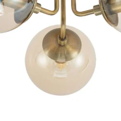Arnella Lámpara De Techo Antique Brass/Amber - Lindby -Ofertas Flos Tienda 42519117039625