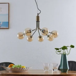 Wynina Lámpara Colgante Brass/Amber - Lucande -Ofertas Flos Tienda 42519117045253