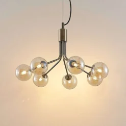 Wynina Lámpara Colgante Brass/Amber - Lucande -Ofertas Flos Tienda 42519117045254