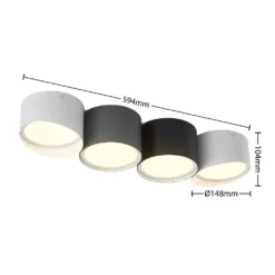 Kianush Lámpara De Techo Black/White/Grey - Lindby -Ofertas Flos Tienda 42519117063385