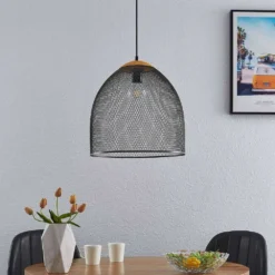 Monigo Lámpara Colgante Nickel/Wood - Lindby -Ofertas Flos Tienda 42519117082193