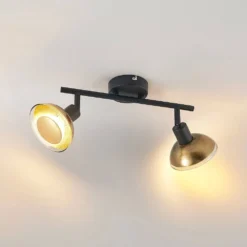 Erin 2 Lámpara De Techo Black/Gold - Lindby -Ofertas Flos Tienda 42519117084624