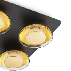 Erin Lámpara De Techo Black/Gold - Lindby -Ofertas Flos Tienda 42519117086466