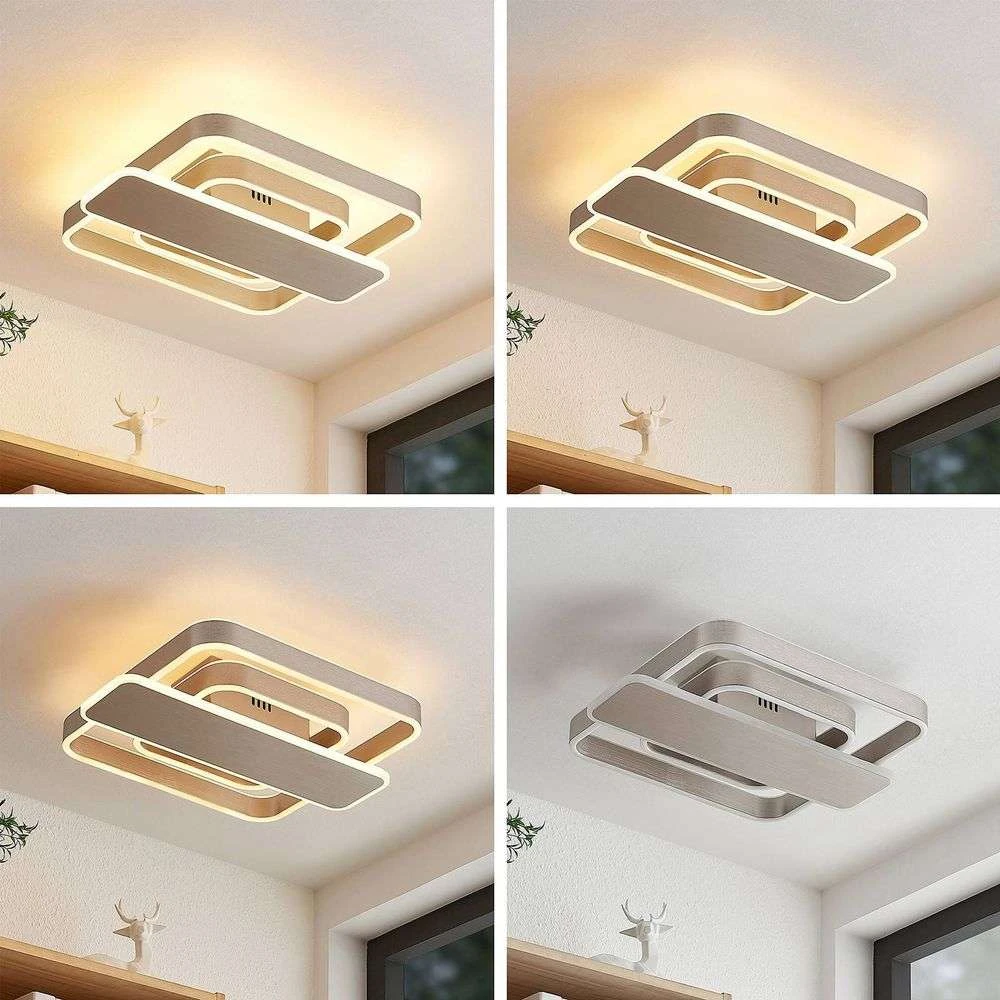 Linetti Square 40 Lámpara De Techo Nickel - Lucande 2 Linetti Square 40 Lámpara De Techo Nickel - Lucande - Imagen 2