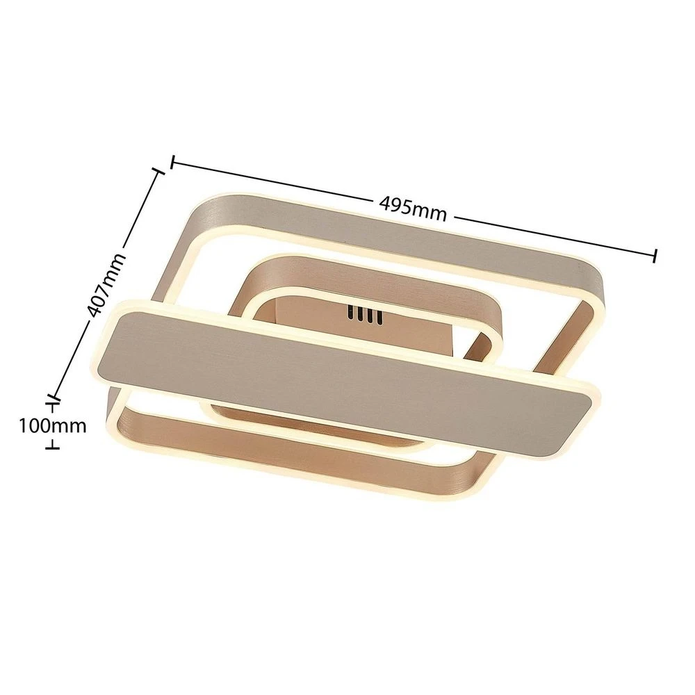 Linetti Square 40 Lámpara De Techo Nickel - Lucande 5 Linetti Square 40 Lámpara De Techo Nickel - Lucande - Imagen 5