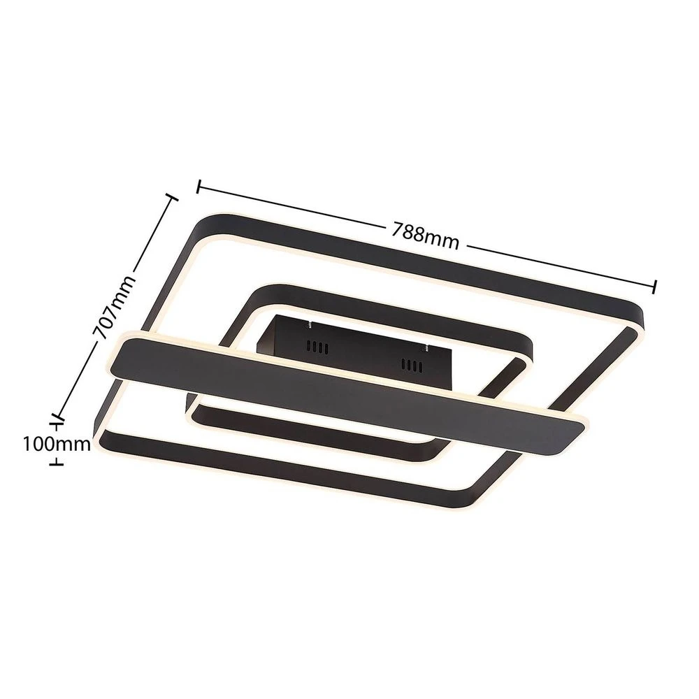 Linetti Square 70 Lámpara De Techo Black - Lucande 4 Linetti Square 70 Lámpara De Techo Black - Lucande - Imagen 4