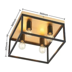 Miravi 4 Lámpara De Techo Gold/Black - Lindby -Ofertas Flos Tienda 42519117139613