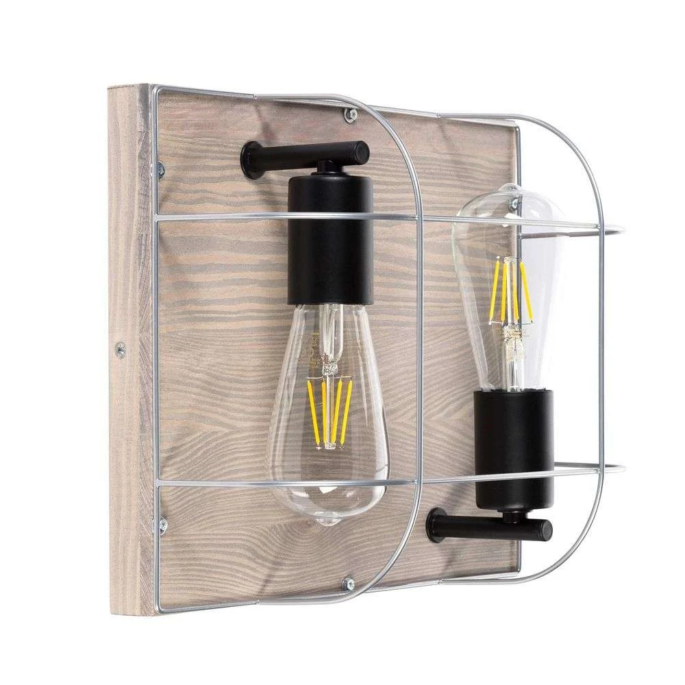 Neptuna 2 Square Lámpara De Techo Grey Wood/Black/Grey - Envostar 1 Neptuna 2 Square Lámpara De Techo Grey Wood/Black/Grey - Envostar