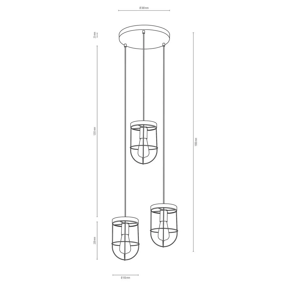 Neptuna Cluster Lámpara Colgante Grey Wood/Black/Grey - Envostar 2 Neptuna Cluster Lámpara Colgante Grey Wood/Black/Grey - Envostar - Imagen 2