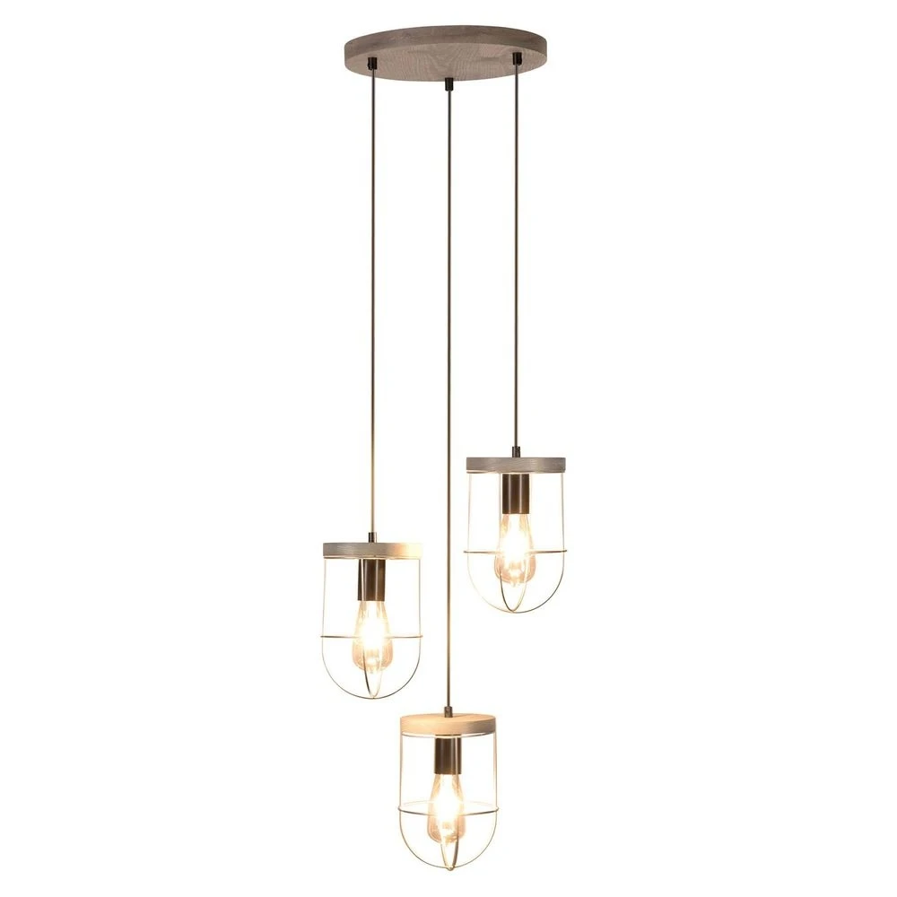 Neptuna Cluster Lámpara Colgante Grey Wood/Black/Grey - Envostar 3 Neptuna Cluster Lámpara Colgante Grey Wood/Black/Grey - Envostar - Imagen 3