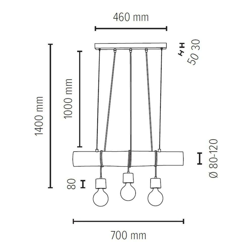 Terra 3 Lámpara Colgante Dark Wood/Wood - Envostar 2 Terra 3 Lámpara Colgante Dark Wood/Wood - Envostar - Imagen 2